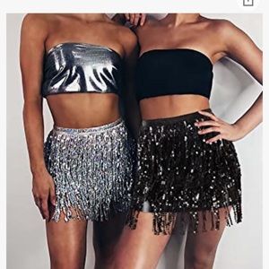 Black sequins skirt